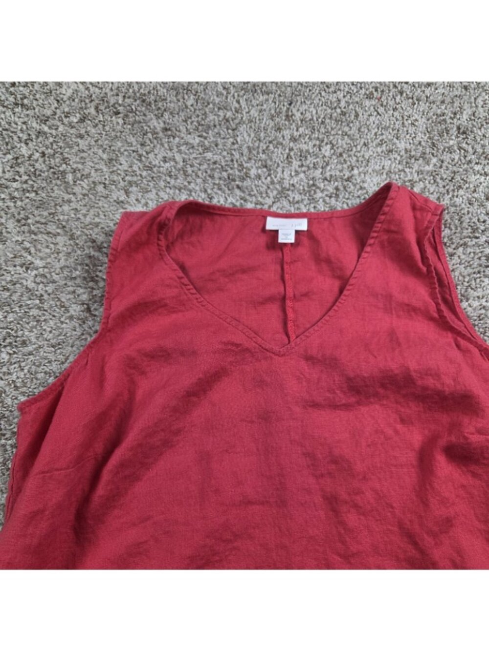 J. Jill Love Linen Dress Women’s 1X Pink Sleeveless Coastal Pullover V Neck - Picture 2 of 5